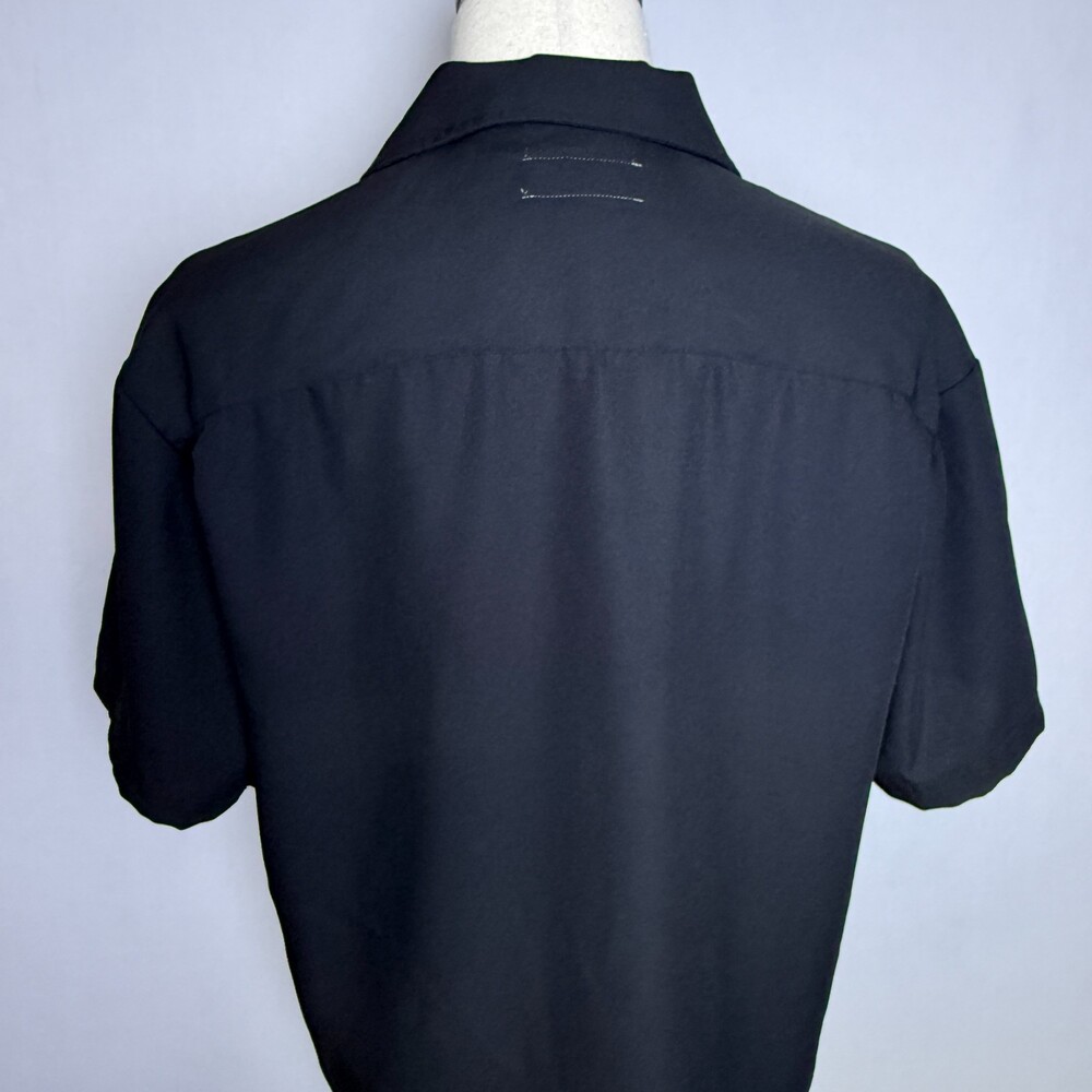 Ralph Lauren Casual Short Sleeve Camp Shirt Sz M Black White Pony Cuban Collar - Picture 10 of 13